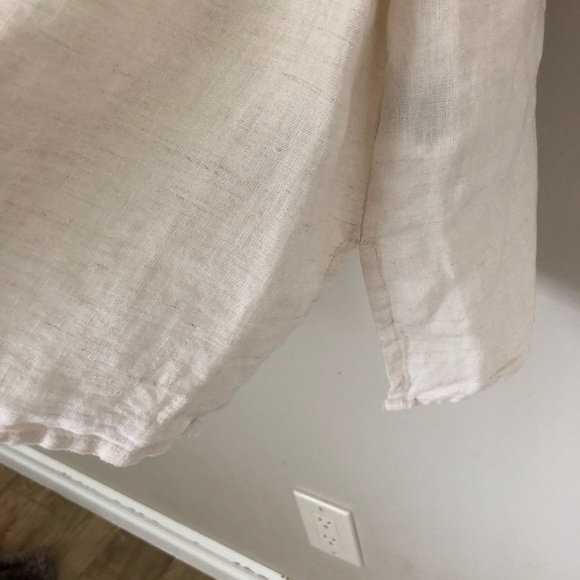 JM Collection Plus Size Button Down Linen Blouse - Picture 10 of 12